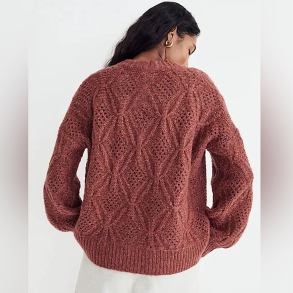 Madewell Cayden Pointelle Balloon-Sleeve Pullover Sweater - Picture 2 of 5